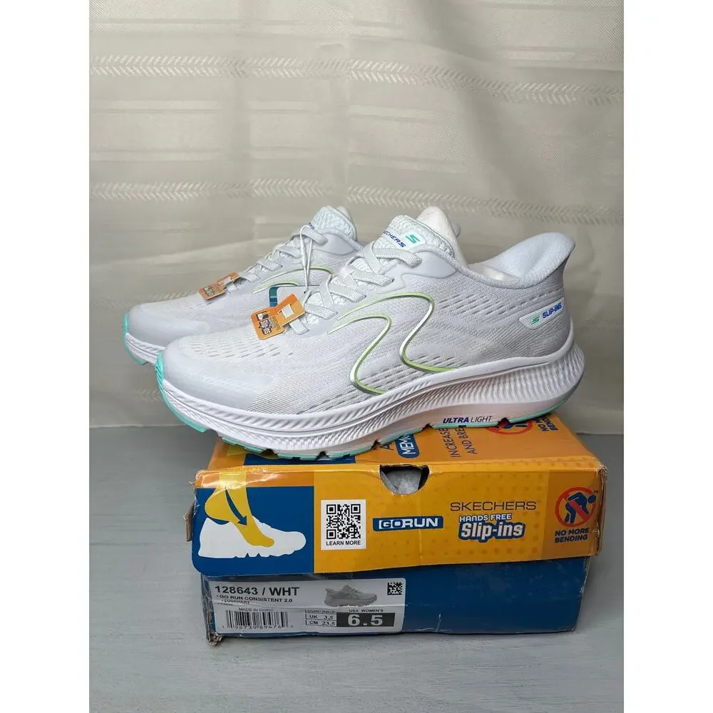 Skechers Slip-Ins Go Run Consistent 2.0 Lockhart Sneakers White 6.5